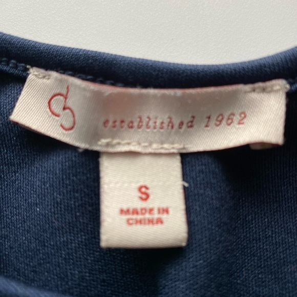 Dressbarn open weave lined lace navy blue short sleeve eyelet small - Picture 3 of 4